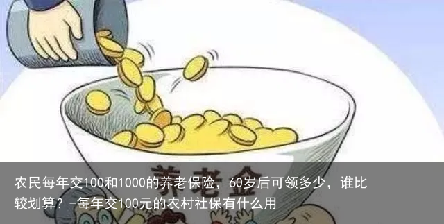 农民每年交100和1000的养老保险，60岁后可领多少，谁比较划算？-每年交100元的农村社保有什么用