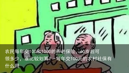 农民每年交100和1000的养老保险，60岁后可领多少，谁比较划算？-每年交100元的农村社保有什么用