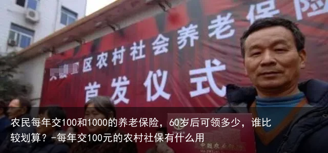 农民每年交100和1000的养老保险，60岁后可领多少，谁比较划算？-每年交100元的农村社保有什么用