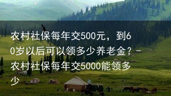 农村社保每年交500元，到60岁以后可以领多少养老金？-农村社保每年交5000能领多少