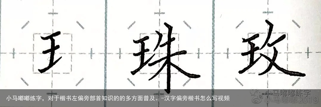 小马嘟嘟练字，对于楷书左偏旁部首知识的的多方面普及。-汉字偏旁楷书怎么写视频