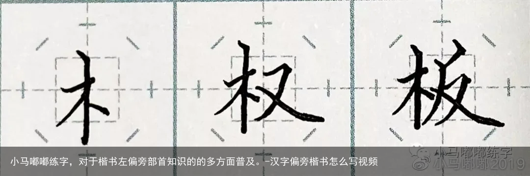 小马嘟嘟练字，对于楷书左偏旁部首知识的的多方面普及。-汉字偏旁楷书怎么写视频
