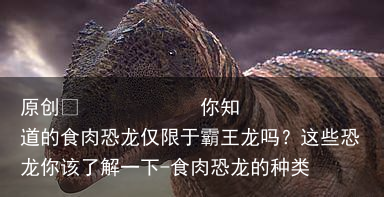 你知道的食肉恐龙仅限于霸王龙吗？这些恐龙你该了解一下-食肉恐龙的种类