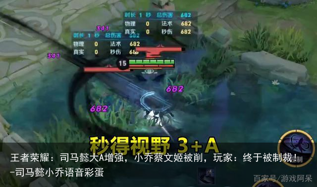 王者荣耀：司马懿大A增强，小乔蔡文姬被削，玩家：终于被制裁！-司马懿小乔语音彩蛋