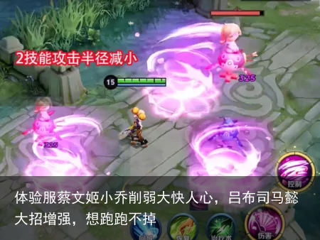 体验服蔡文姬小乔削弱大快人心，吕布司马懿大招增强，想跑跑不掉