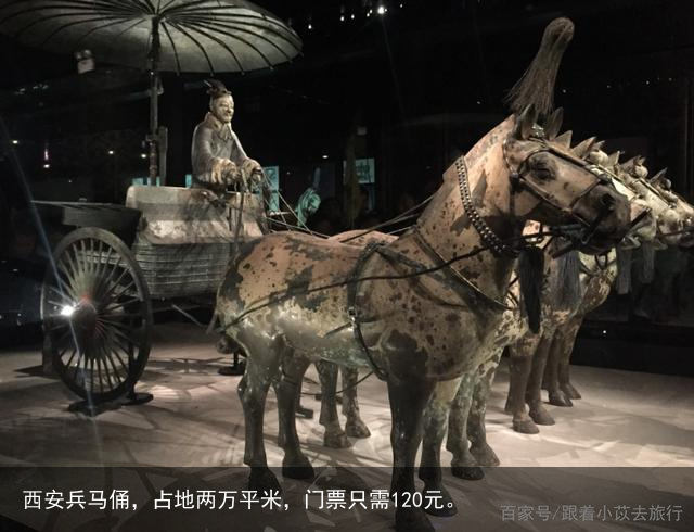 西安兵马俑，占地两万平米，门票只需120元。