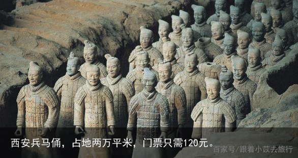 西安兵马俑，占地两万平米，门票只需120元。