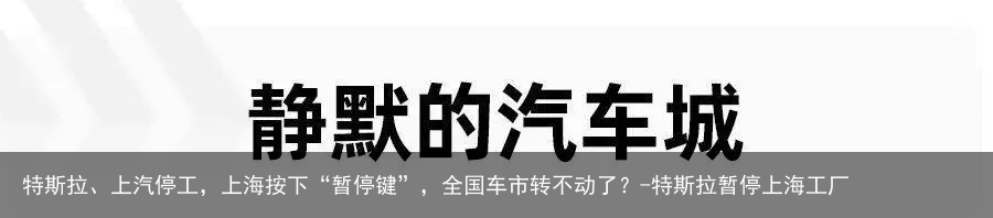 特斯拉、上汽停工，上海按下“暂停键”，全国车市转不动了？-特斯拉暂停上海工厂