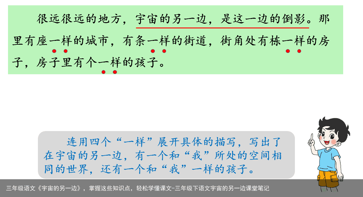 三年级语文《宇宙的另一边》，掌握这些知识点，轻松学懂课文-三年级下语文宇宙的另一边课堂笔记