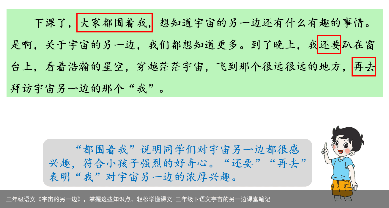 三年级语文《宇宙的另一边》，掌握这些知识点，轻松学懂课文-三年级下语文宇宙的另一边课堂笔记