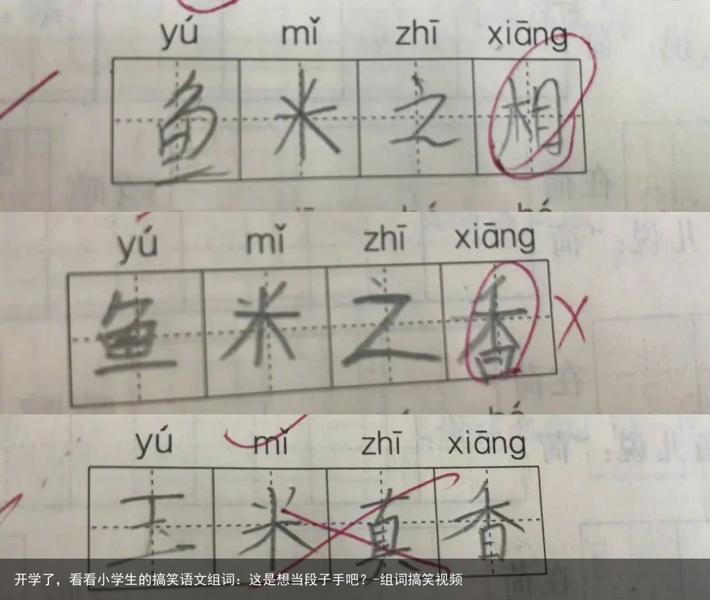 开学了，看看小学生的搞笑语文组词：这是想当段子手吧？-组词搞笑视频