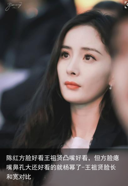 陈红方脸好看王祖贤凸嘴好看，但方脸瘪嘴鼻孔大还好看的就杨幂了-王祖贤脸长和宽对比