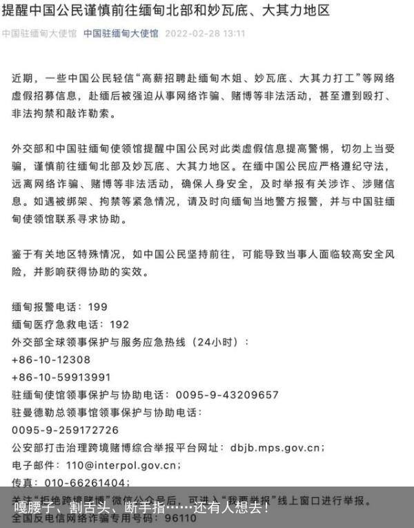 嘎腰子、割舌头、断手指……还有人想去！
