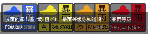 多雨的季节蓝/黄/橙/红，暴雨等级你知道吗？（暴雨等级的颜色）