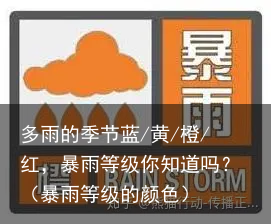多雨的季节蓝/黄/橙/红，暴雨等级你知道吗？（暴雨等级的颜色）