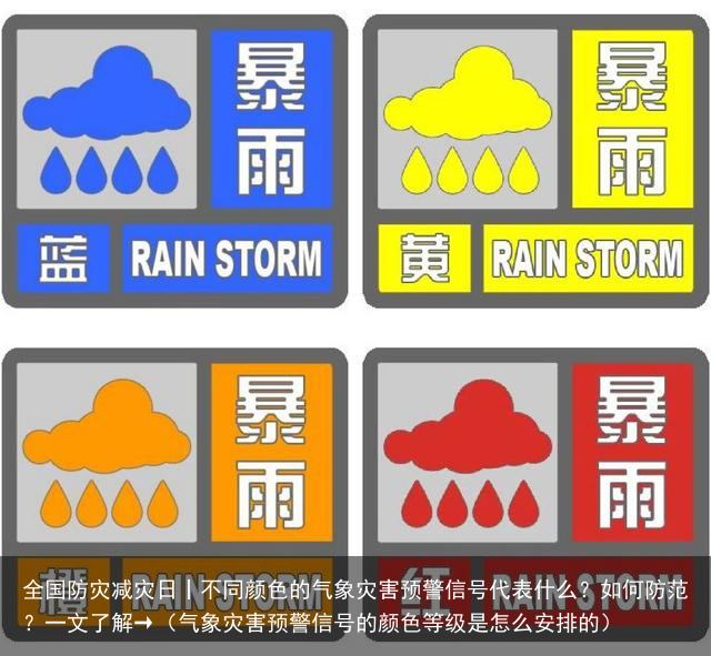 全国防灾减灾日丨不同颜色的气象灾害预警信号代表什么？如何防范？一文了解→（气象灾害预警信号的颜色等级是怎么安排的）