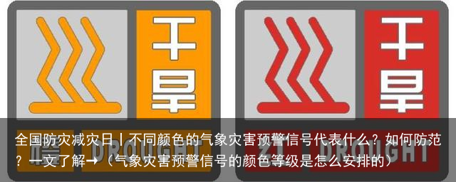 全国防灾减灾日丨不同颜色的气象灾害预警信号代表什么？如何防范？一文了解→（气象灾害预警信号的颜色等级是怎么安排的）
