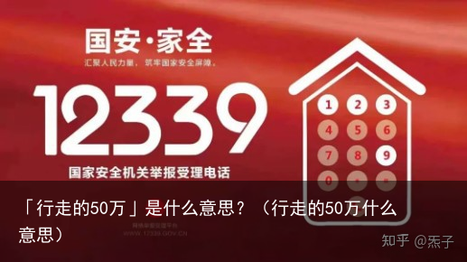 「行走的50万」是什么意思？（行走的50万什么意思）