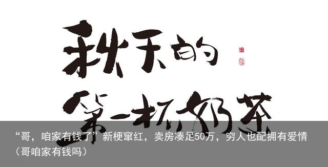“哥，咱家有钱了”新梗窜红，卖房凑足50万，穷人也配拥有爱情（哥咱家有钱吗）