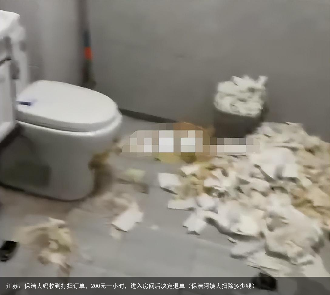 江苏：保洁大妈收到打扫订单，200元一小时，进入房间后决定退单（保洁阿姨大扫除多少钱）