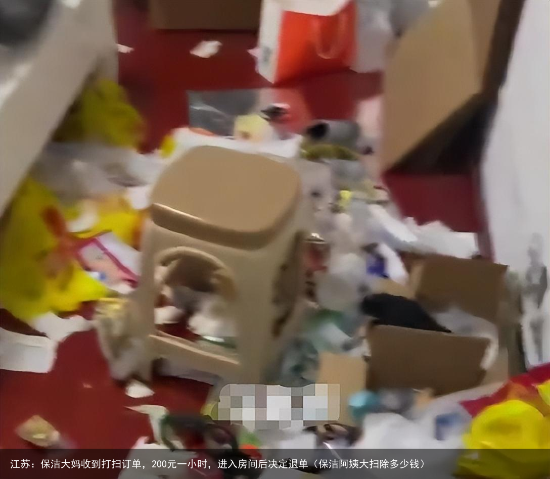 江苏：保洁大妈收到打扫订单，200元一小时，进入房间后决定退单（保洁阿姨大扫除多少钱）