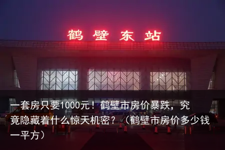 一套房只要1000元！鹤壁市房价暴跌，究竟隐藏着什么惊天机密？（鹤壁市房价多少钱一平方）