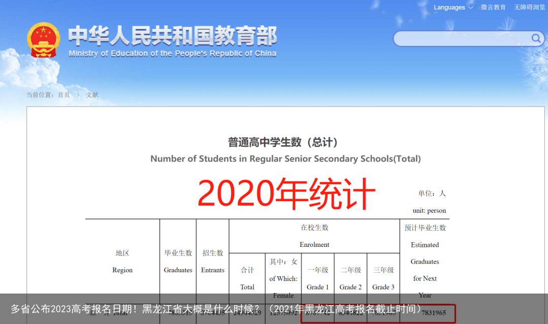 多省公布2023高考报名日期！黑龙江省大概是什么时候？（2021年黑龙江高考报名截止时间）