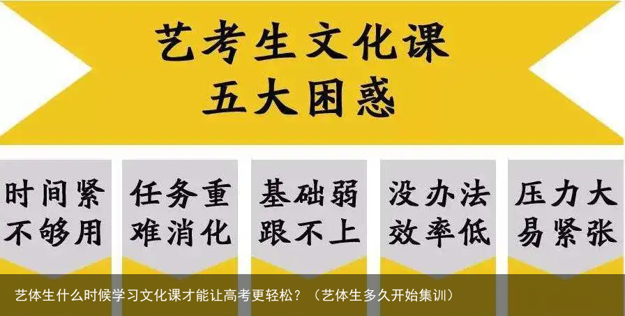 艺体生什么时候学习文化课才能让高考更轻松？（艺体生多久开始集训）