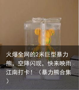 火爆全网的2米巨型暴力熊，空降闪现，快来映雨江南打卡！（暴力熊合集）