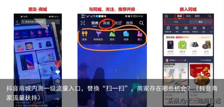 抖音商城内测一级流量入口，替换“扫一扫”，商家存在哪些机会？（抖音商家流量扶持）