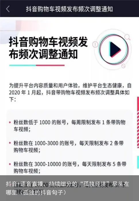 抖音+语音直播，持续细分的“孤独经济”尽头在哪里（孤独的抖音句子）