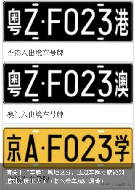 有关于“车牌”属地区分，通过车牌号就能知道对方哪里人了（怎么看车牌归属地）