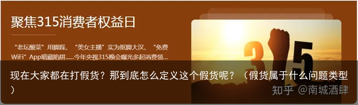 现在大家都在打假货？那到底怎么定义这个假货呢？（假货属于什么问题类型）