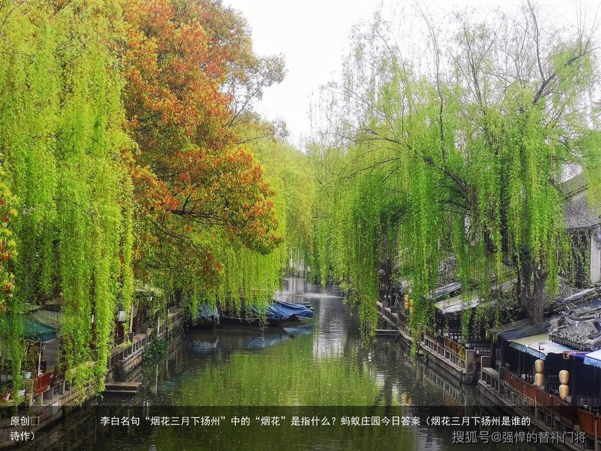 李白名句“烟花三月下扬州”中的“烟花”是指什么？蚂蚁庄园今日答案（烟花三月下扬州是谁的诗作）