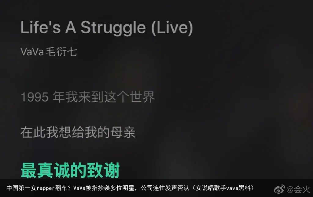 中国第一女rapper翻车？VaVa被指抄袭多位明星，公司连忙发声否认（女说唱歌手vava黑料）