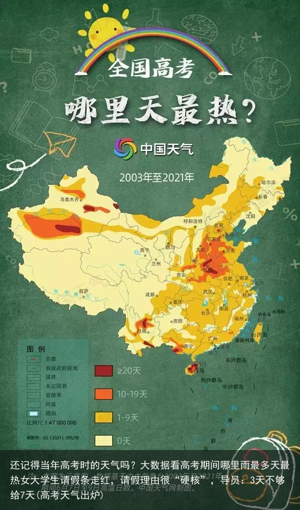 还记得当年高考时的天气吗？大数据看高考期间哪里雨最多天最热