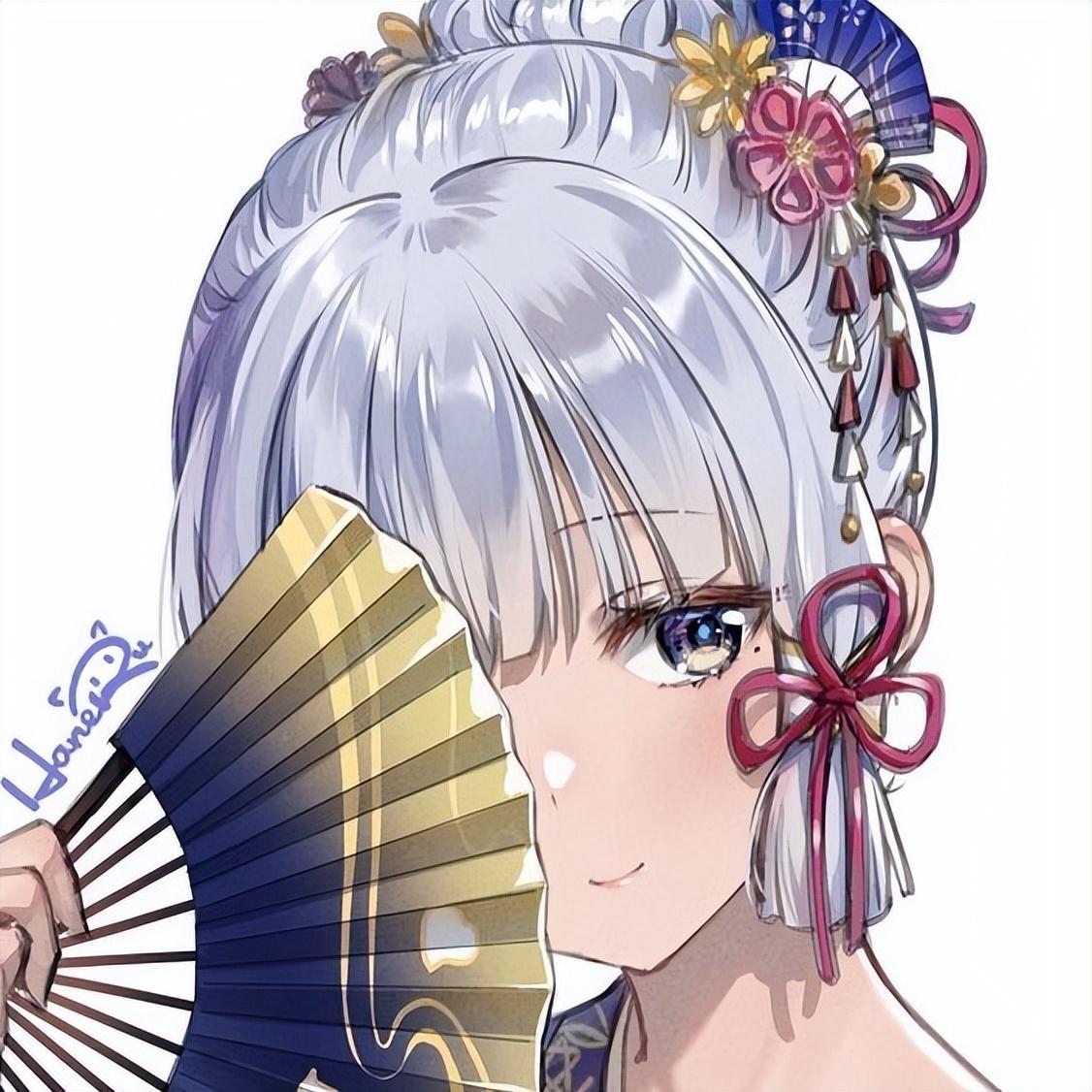 原神头像丨神里绫华我爱你，不要离开我，达咩(神里绫华情侣头像)