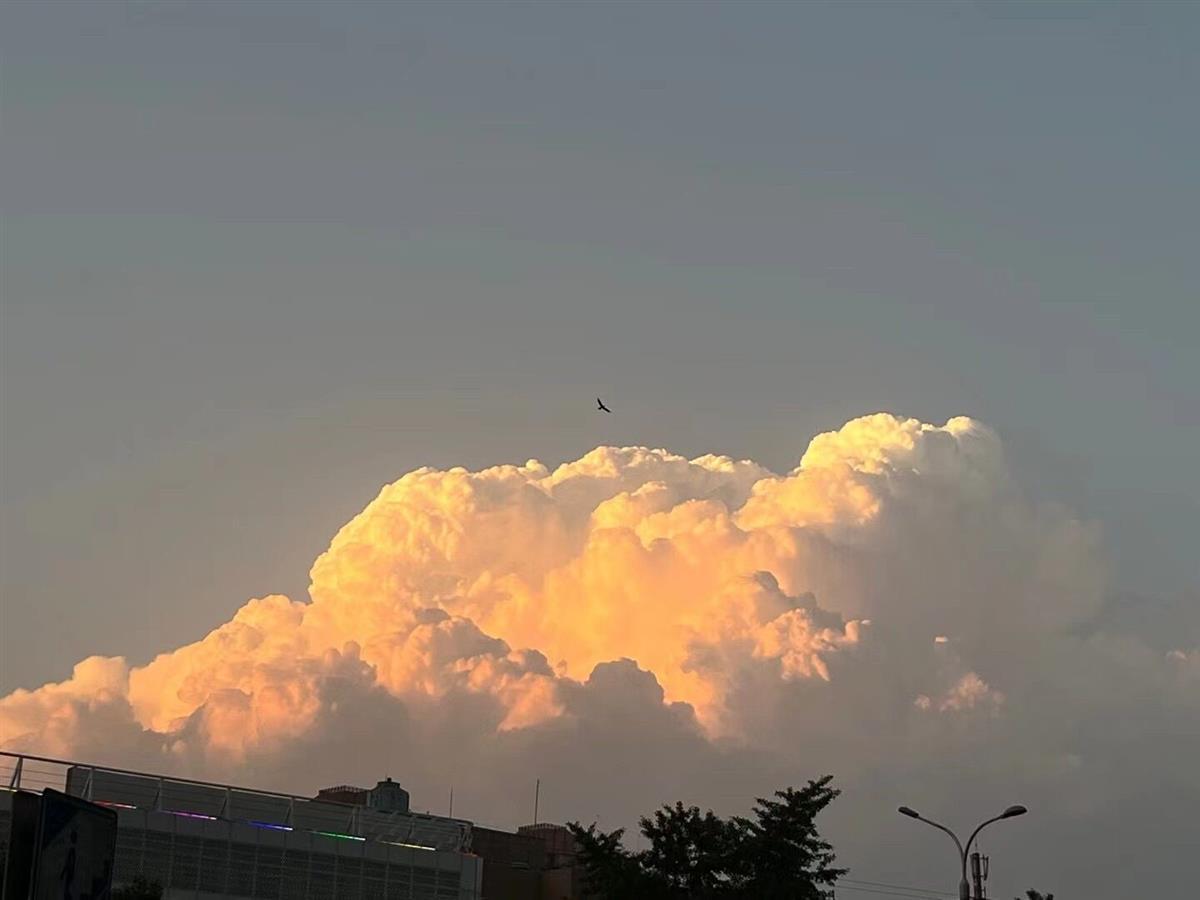 绝美橘色云朵刷屏北京人朋友圈，专家：常伴冰雹大风的积雨云（橙色的云叫什么）