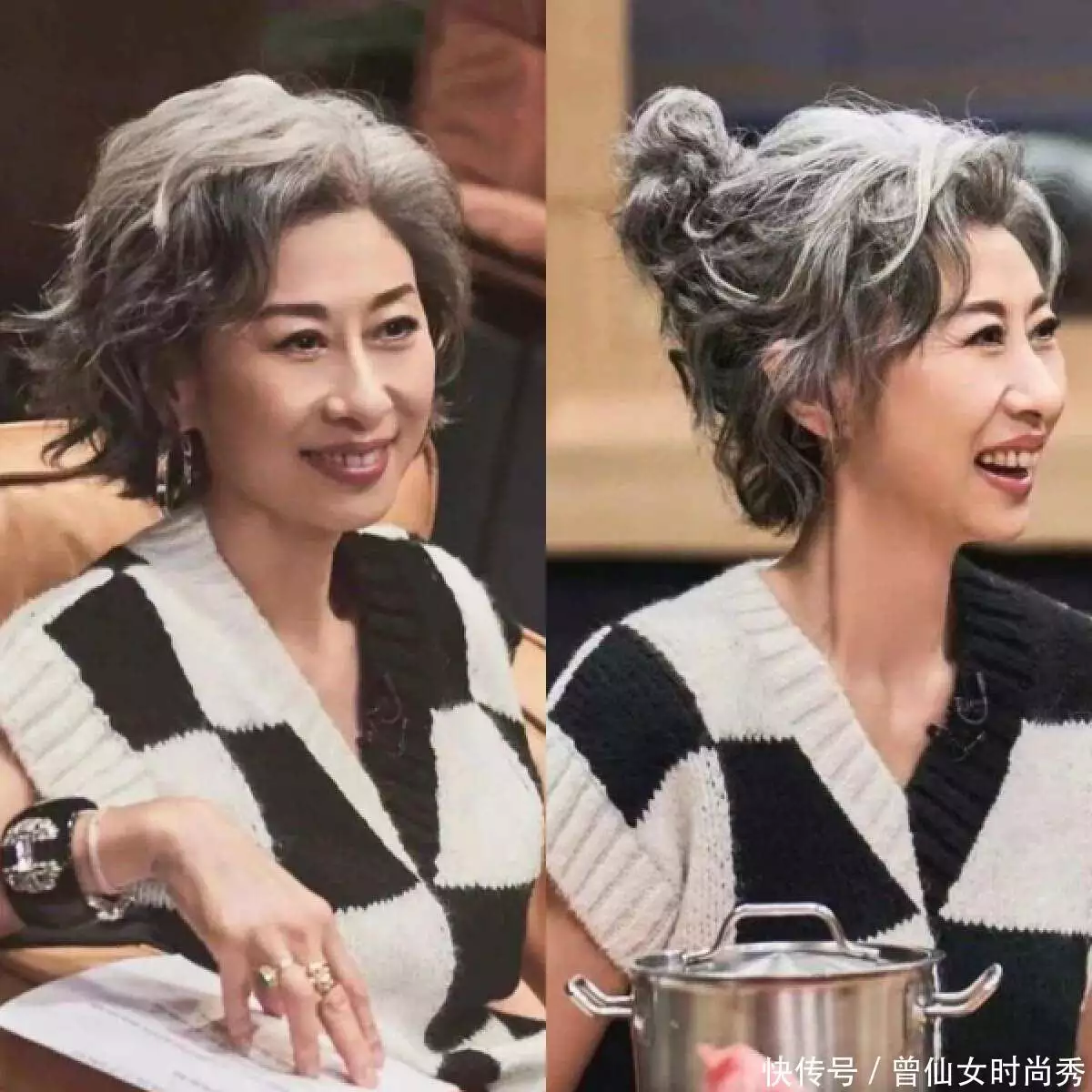 “戴着假发的的少女”叶倩文：61岁穿衣不扮嫩，满头白发更迷人(叶倩文短头发照片)