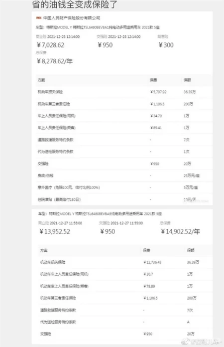 新能源汽车专属车险：考虑三电损坏！特斯拉车主晚买几天价格翻倍