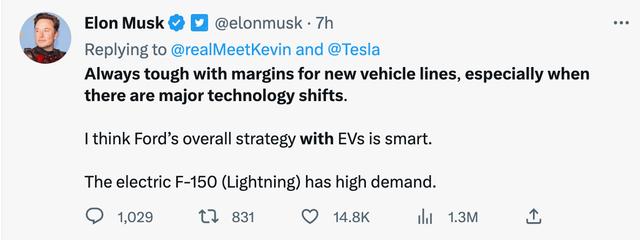 电动车价格战仍在继续 福特CEO：这一趋势令人担忧-福特电动车型有哪些