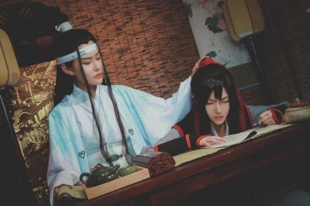 魔道祖师Cos：忘机与少年阿羡，根多年影视经验，看来是甜蜜风-阿羡和忘机