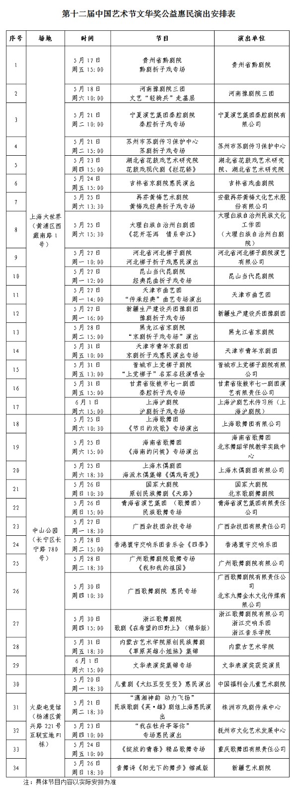 来了！第十二届中国艺术节公益惠民活动启动预约，详细节目表送上-第十二届中国艺术节获奖名单