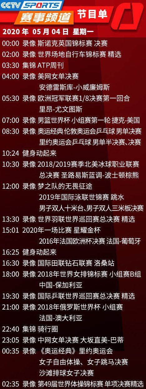 央视今日节目单，CCTV5直播天下足球豪门恩怨曼联PK拜仁+北京2022-央视1节目表今天晚上
