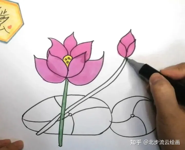 简单易学的荷花简笔画，让孩子轻松掌握绘画技巧，培养绘画兴趣（荷花简笔画 简单 手绘）