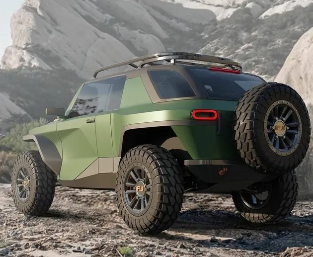 丰田FJ-e纯电越野车渲染图 硬派越野风与电气化浪潮融合-丰田电动suv价格表