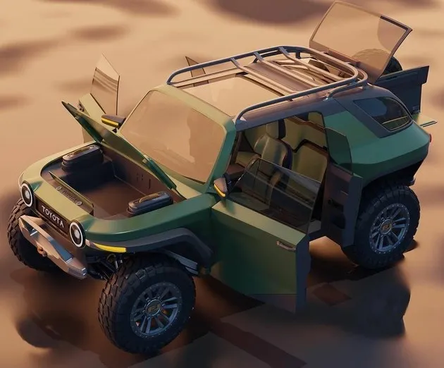 丰田FJ-e纯电越野车渲染图 硬派越野风与电气化浪潮融合-丰田电动suv价格表