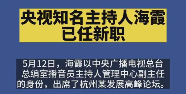 海霞不再担任《新闻联播》主持人，升职了，老公是清华大学的教授-海霞主持的新闻联播
