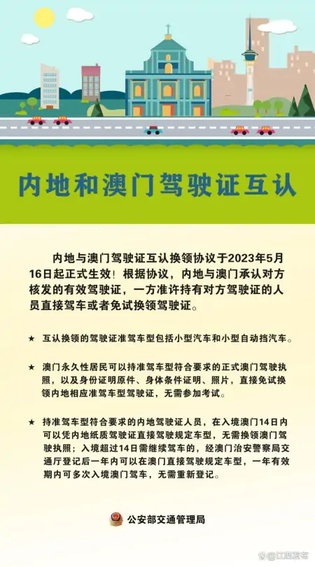 内地与澳门驾驶证互认换领协议5月16日正式生效-澳门驾照换大陆驾照程序