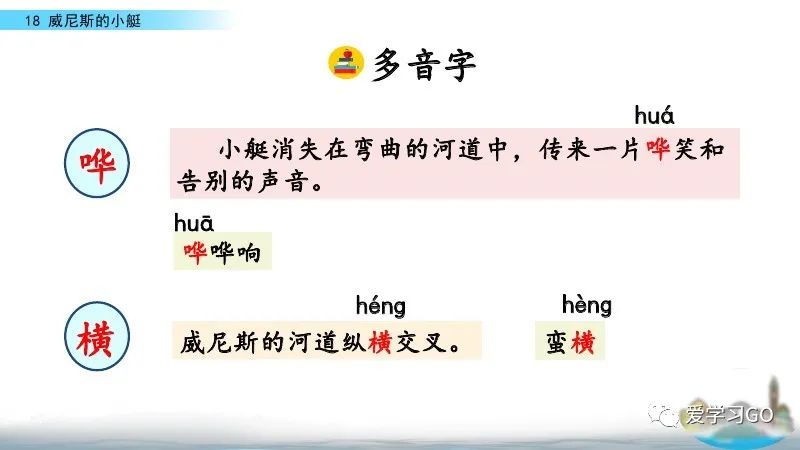 部编版五年级下册第18课《威尼斯的小艇》知识要点+图文讲解